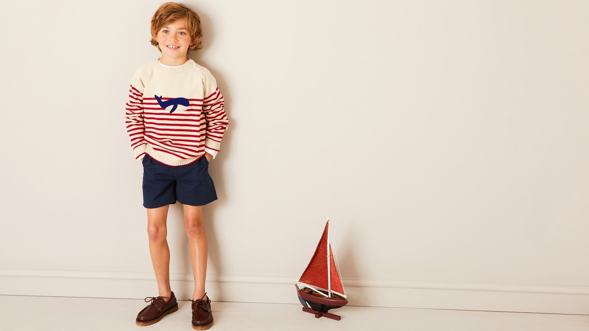 The Intarsia Striped Whale Jumper, a Pepa London Icon