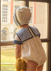 The Royal Mariner Romper in White (6mths-3yrs) Rompers from Pepa London