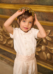 The Royal Silk Knickerbocker Three-Piece Set in Rose (2-6yrs) TWO PIECE SETS from Pepa London