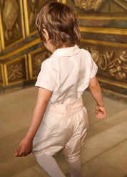 The Royal Silk Knickerbocker Three-Piece Set in Rose (2-6yrs) TWO PIECE SETS from Pepa London
