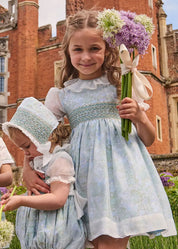The Regency Floral Organza Dress in Green (2-10yrs) Dresses from Pepa London