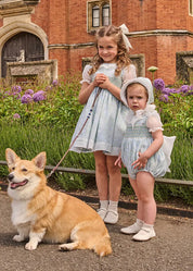 The Regency Floral Organza Dress in Green (2-10yrs) Dresses from Pepa London