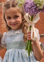 The Regency Floral Organza Dress in Green (2-10yrs) Dresses from Pepa London