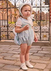 The Regency Floral Organza Romper in Green (6mths-3yrs) Rompers from Pepa London
