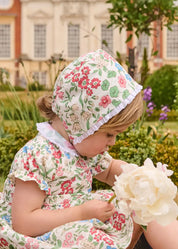 The Royal Floral Bonnet in Cream Made with Liberty Fabric (S-L) Bonnets from Pepa London