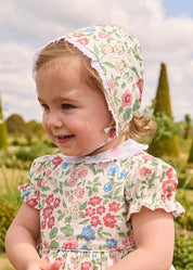 The Royal Floral Bonnet in Cream Made with Liberty Fabric (S-L) Bonnets from Pepa London