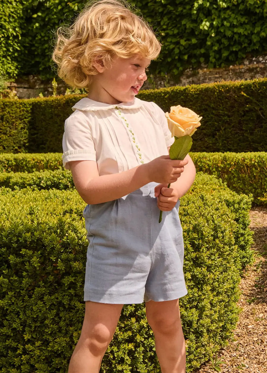 The Royal Embroidered Two Piece Set in Blue (12mths-5yrs) TWO PIECE SETS from Pepa London