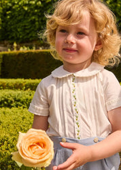 The Royal Embroidered Two Piece Set in Blue (12mths-5yrs) TWO PIECE SETS from Pepa London