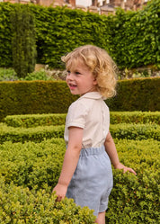 The Royal Embroidered Two Piece Set in Blue (12mths-5yrs) TWO PIECE SETS from Pepa London