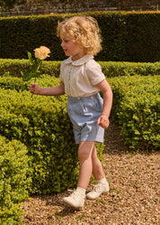 The Royal Embroidered Two Piece Set in Blue (12mths-5yrs) TWO PIECE SETS from Pepa London