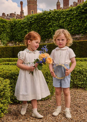 The Royal Embroidered Dress in White (12mths-10yrs) Dresses from Pepa London