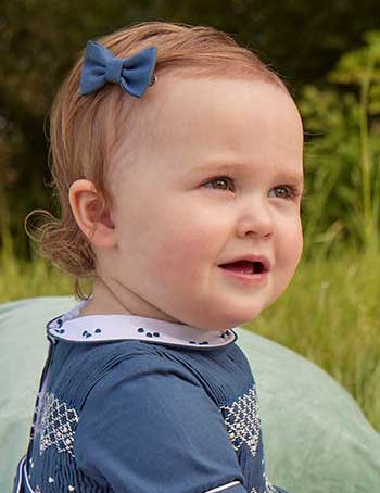 Plain Small Bow Clip in Royal Blue Hair Accessories from Pepa London