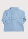 Double Breasted Knitted Mother Of Pearl Buttoned Coat in Blue (6mths-2yrs) Knitwear  from Pepa London