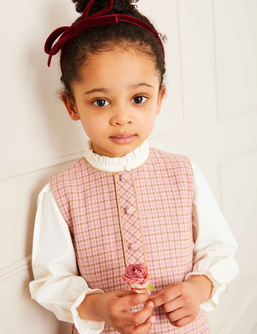 Velvet Hairband with Thin Burgundy Bow Hair Accessories  from Pepa London