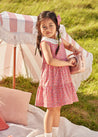 Annie Floral Print Scalloped Collar Sleeveless Dress in Coral (4-10yrs) Dresses  from Pepa London