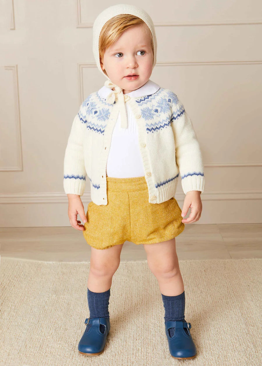Fair Isle Cardigan in Cream (6mths-3yrs) KNITWEAR from Pepa London