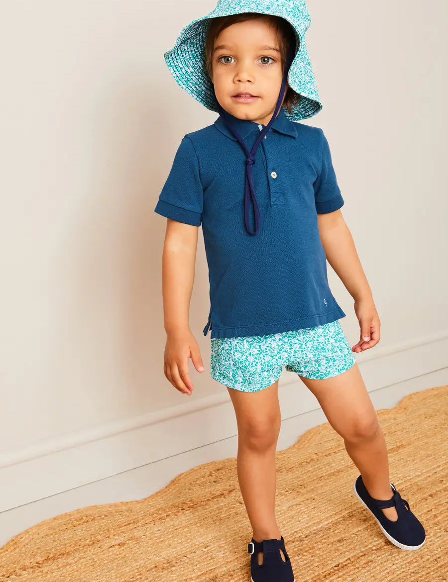 Adelaide Floral Swim Shorts in Green (12mths-4yrs) SWIMWEAR from Pepa London