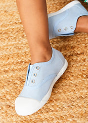 Canvas Plimsolls in Blue (20-35EU) SHOES from Pepa London