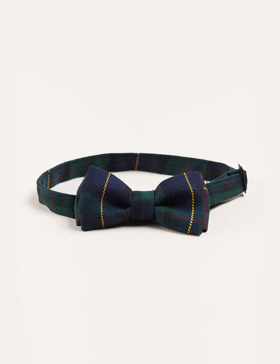 Windsor Tartan Bow Tie in Green Hair Accessories from Pepa London