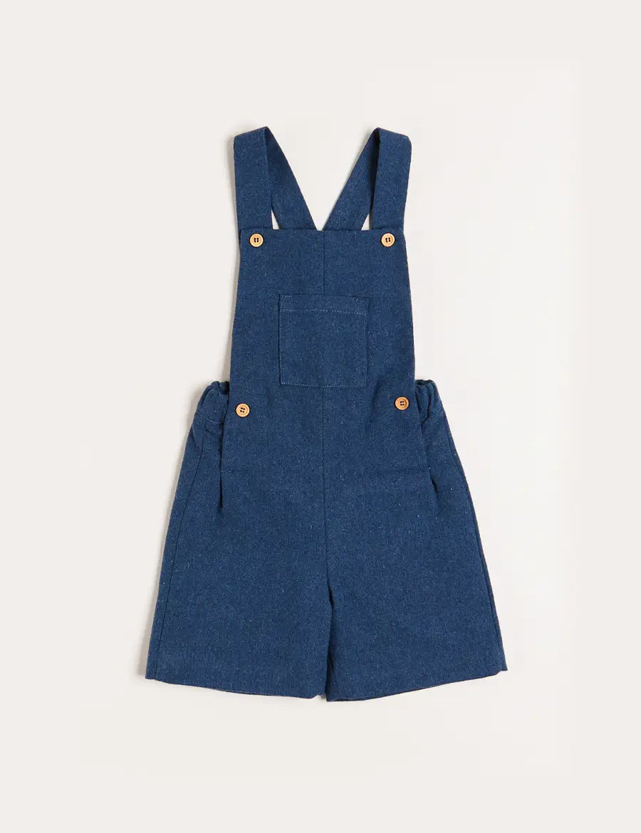 Wool Front Pocket Dungarees in Blue (18mths-5yrs) Dungarees from Pepa London