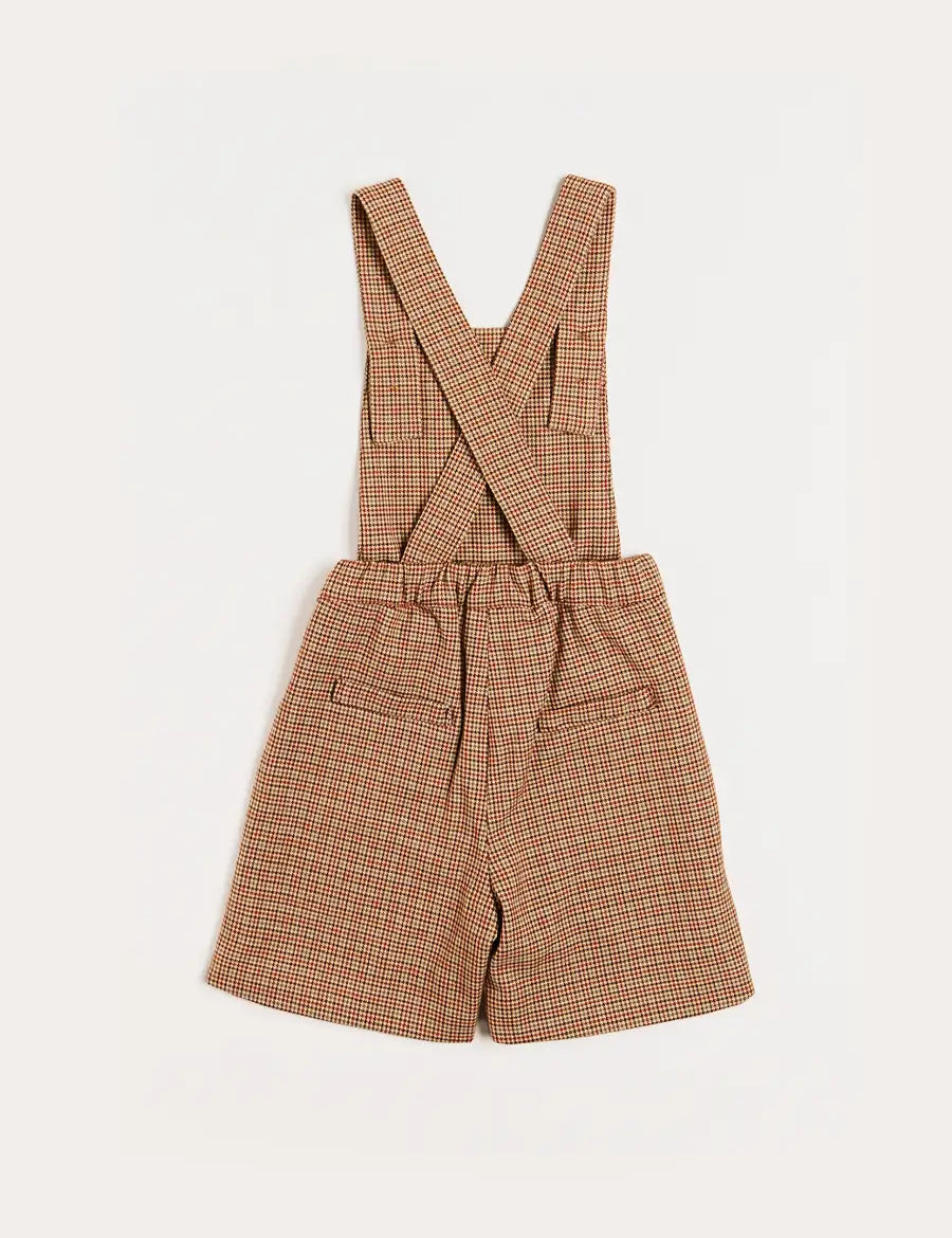 Chester Check Dungarees in Caramel (18mths-4yrs) Dungarees from Pepa London
