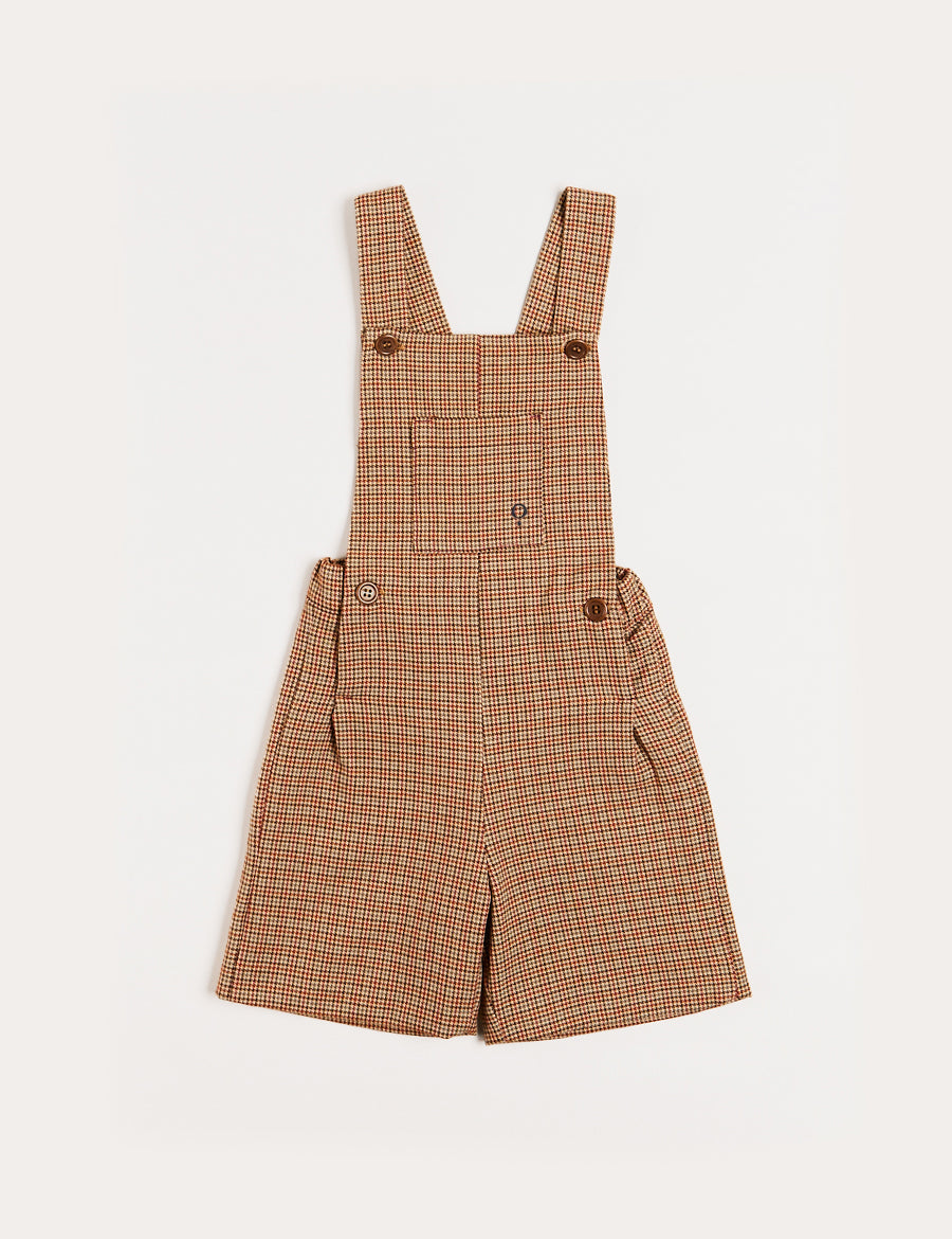 Chester Check Dungarees in Caramel (18mths-4yrs) Dungarees from Pepa London