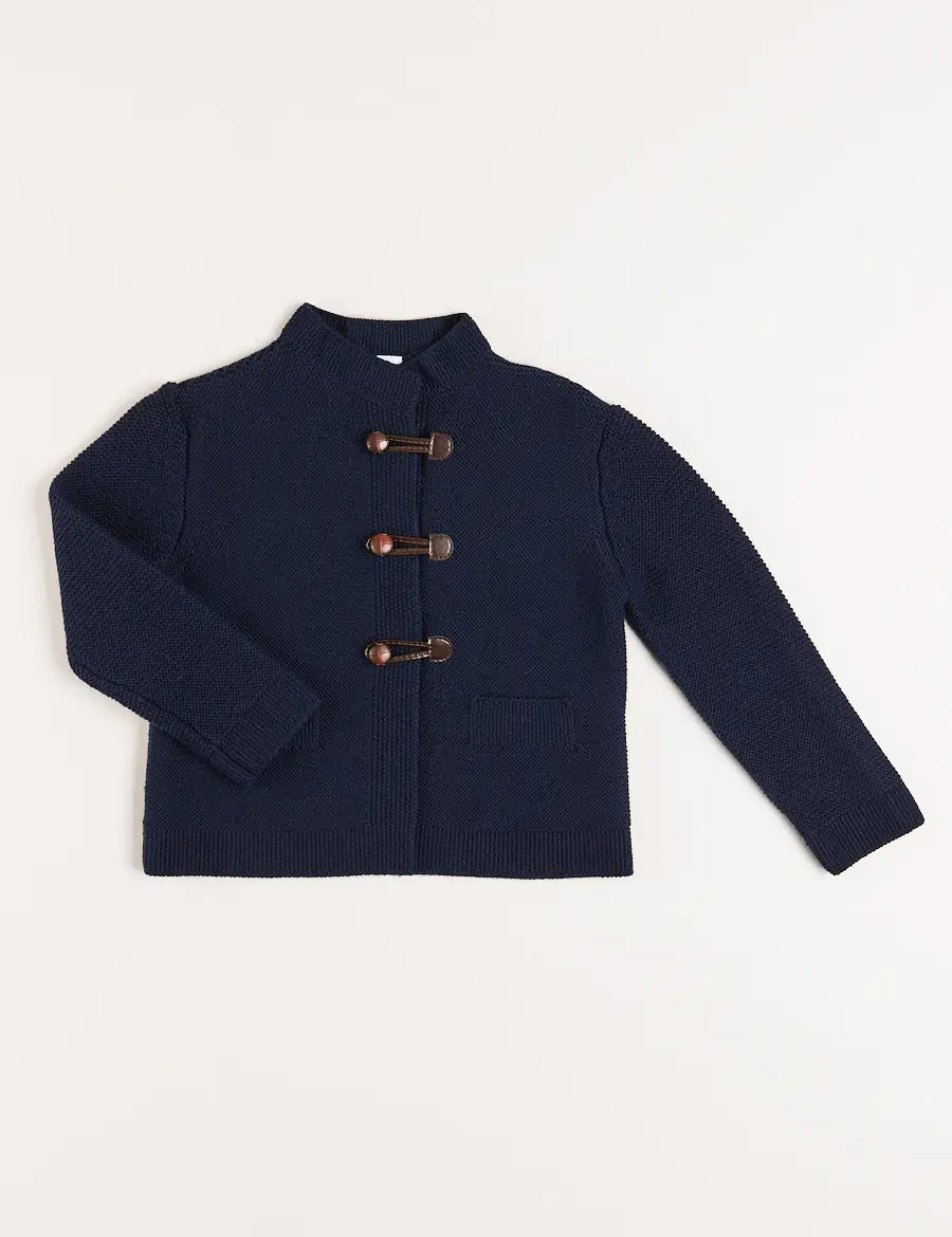 Toggle Fastening Cardigan in Navy (12mths-10yrs) Knitwear from Pepa London