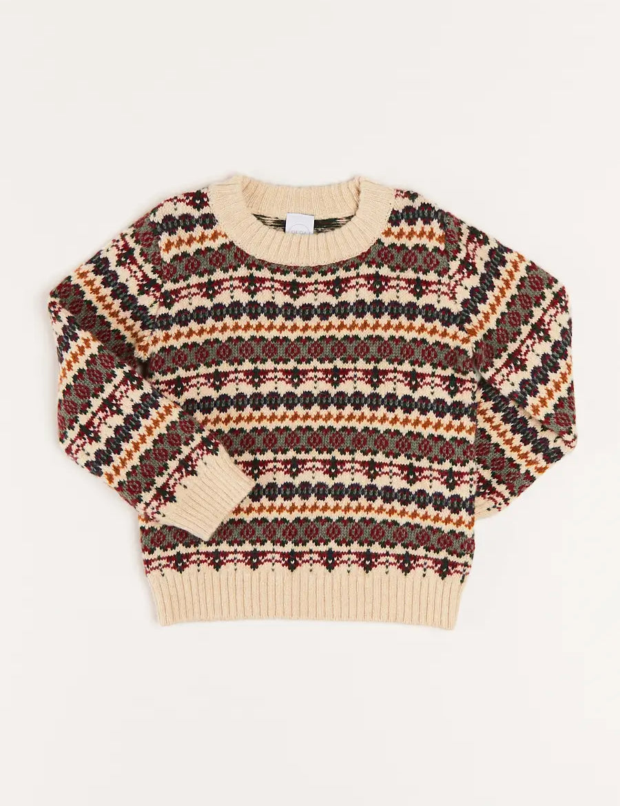 All Over Fair Isle Jumper in Camel (4-10yrs) Knitwear from Pepa London