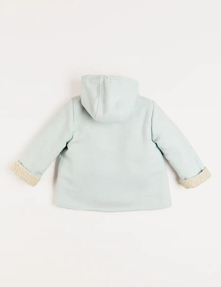 Herringbone Fluffy Lined Coat in Blue (6mths-2yrs) Coats from Pepa London
