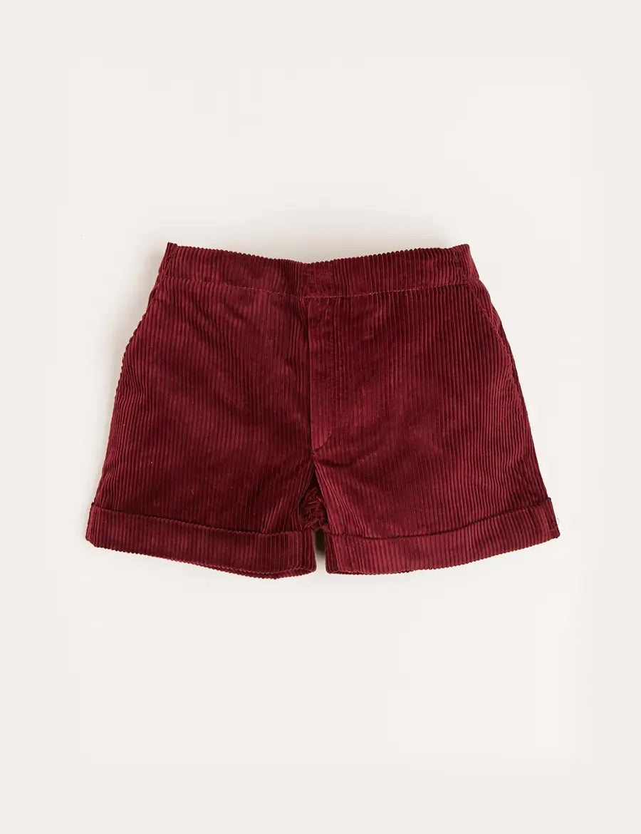 Corduroy Shorts in Burgundy (18mths-4yrs) Shorts from Pepa London