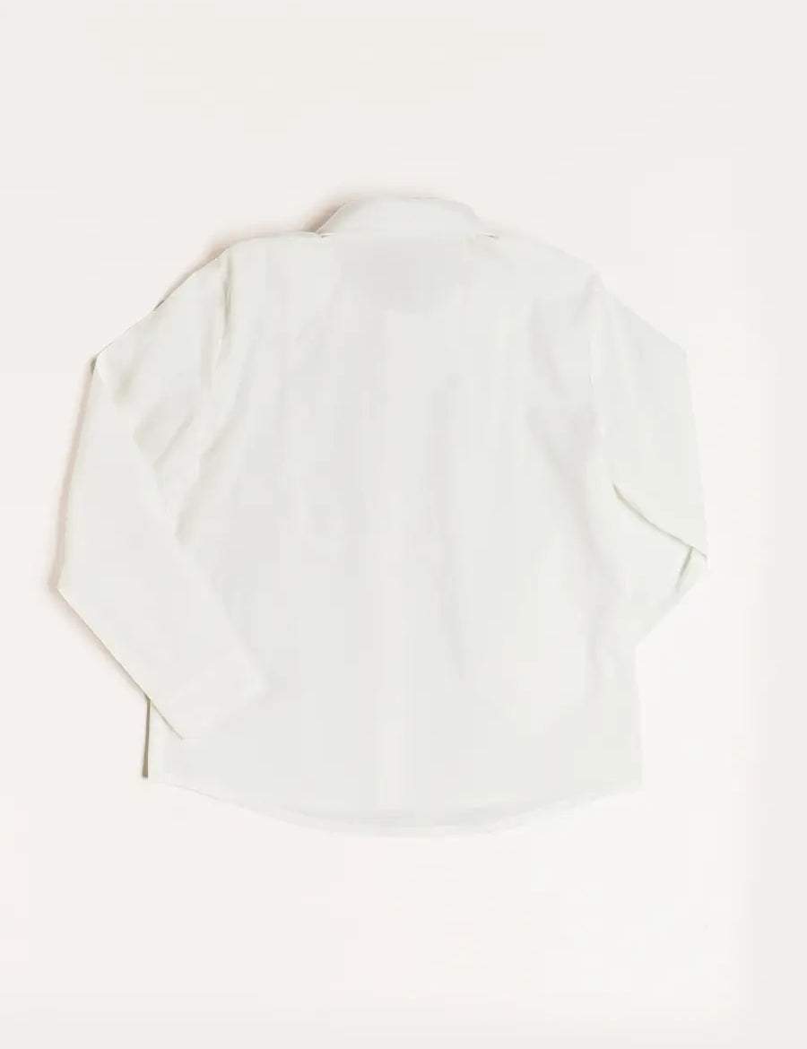 Contrast Button Formal Shirt in White (4-10yrs) Shirts from Pepa London