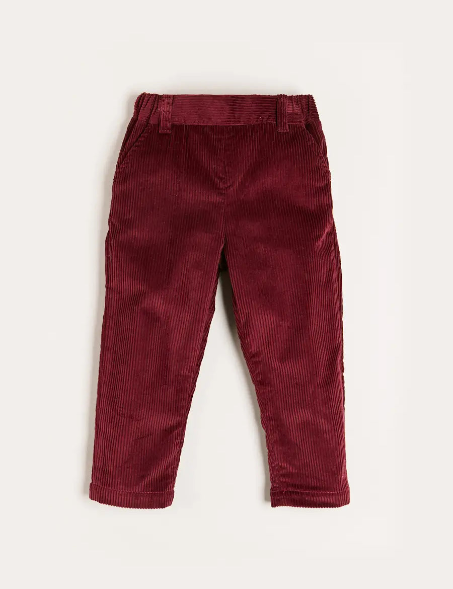 Corduroy Trousers in Burgundy (18mths-5yrs) Trousers from Pepa London