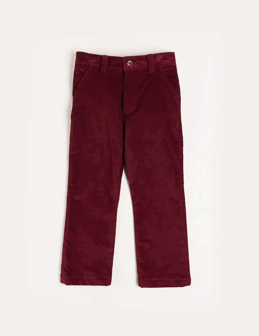 Velvet Formal Trousers in Burgundy (4-10yrs) Trousers from Pepa London