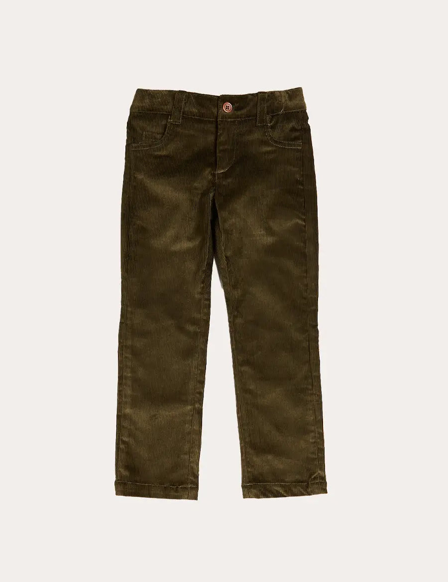Corduroy Five Pocket Trousers in Green (4-10yrs) Trousers from Pepa London