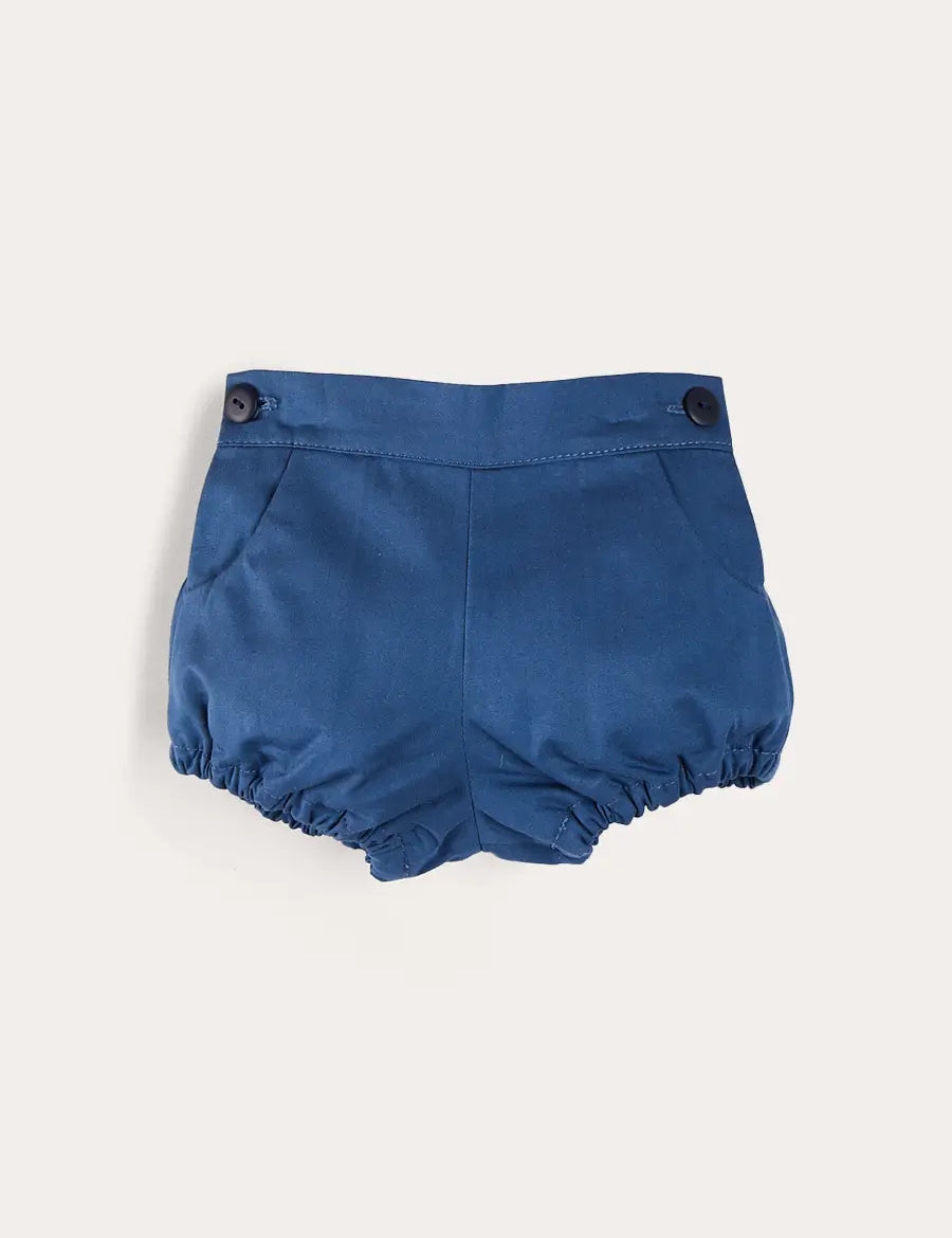 Plain Button Detail Bloomers in Blue (3mths-3yrs) BLOOMER from Pepa London
