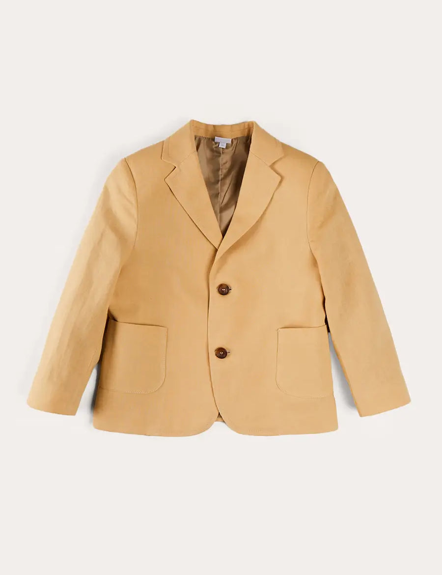 Plain Light Linen Blazer in Beige (4-10yrs) COATS from Pepa London