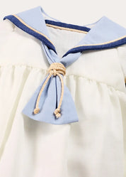 The Royal Mariner Romper in White (6mths-3yrs) Rompers from Pepa London