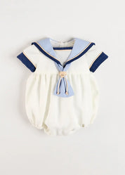 The Royal Mariner Romper in White (6mths-3yrs) Rompers from Pepa London