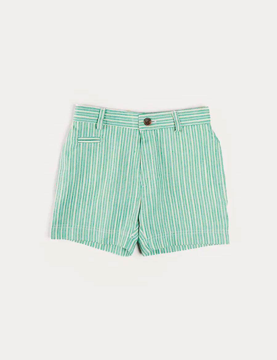 Cheyne Striped Pocket Detail Shorts in Green (4-10yrs) Shorts from Pepa London