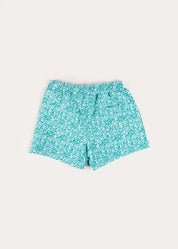 Adelaide Floral Tie Detail Swim Shorts in Green (2-10yrs) SWIMWEAR from Pepa London