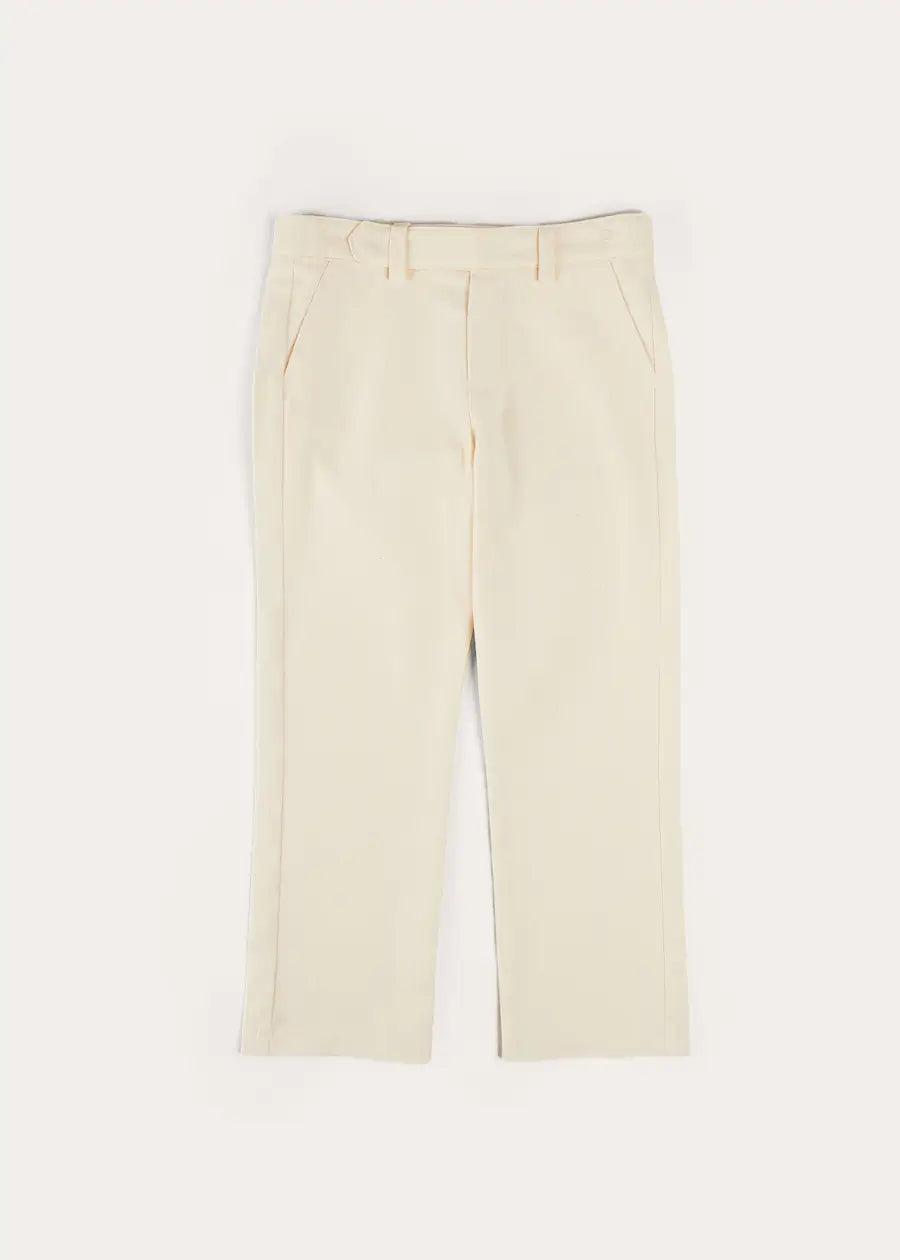 Plain Pocket Detail Trousers in White (4-10yrs) TROUSERS from Pepa London