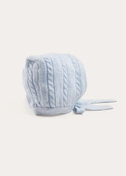 Cashmere Cable Knit Bonnet in Blue (XS-L) Bonnets from Pepa London
