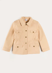 Safari Jacket With Pockets in Beige (4-10yrs) Coats from Pepa London