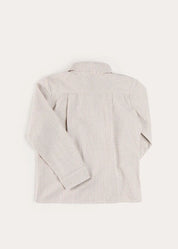 Ambrose Check Polo Collar Long Sleeve Shirt in Beige (12mths-10yrs) Shirts from Pepa London