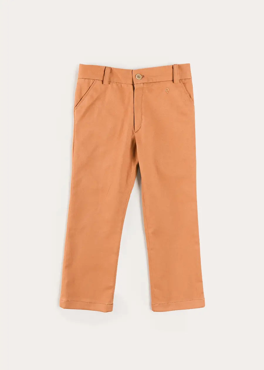 Plain Pocket Detail Trousers in Camel (4-10yrs) Trousers from Pepa London