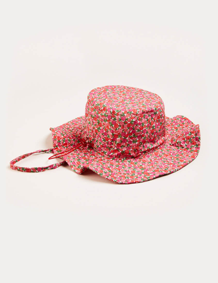 Annie Floral Print Beach Hat in Pink (1-8yrs) Accessories from Pepa London