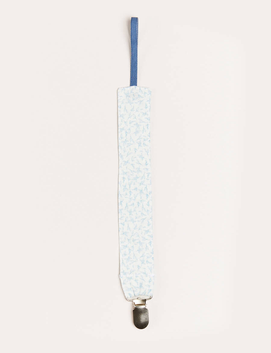 Elsie Floral Print Dummy Clip in Blue Accessories from Pepa London
