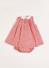 Annie Floral Print Sleeveless Dress With Bloomers in Coral (3mths-3yrs) Dresses  from Pepa London
