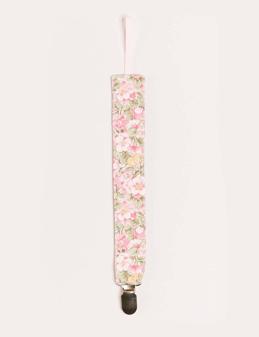 Eloise Floral Print Clip Dummy in Pink Accessories from Pepa London