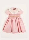 Bib Collar Short Sleeve Dress in Pink (12mths-10yrs) Dresses  from Pepa London